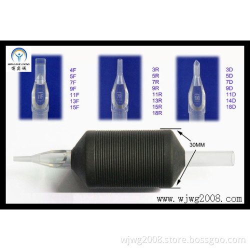 Disposable 9/8" (30mm) Black Round Rubber Grips with Transparency Tip